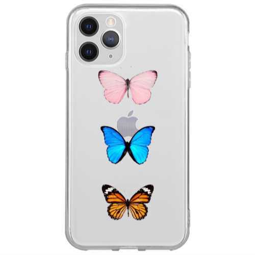 Apple iPhone 13 Pro Triple Butterfly Transparent Silicone TPU Θήκη