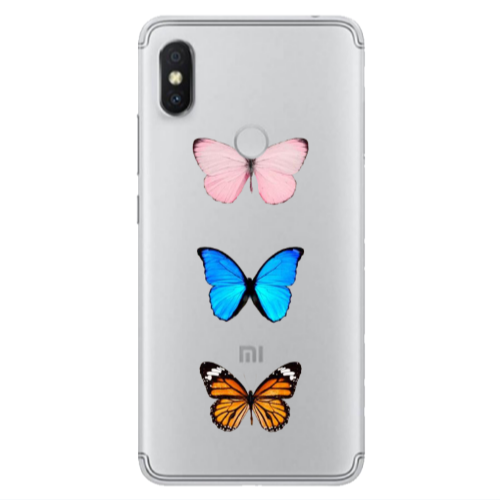 Xiaomi Redmi S2 Triple Butterfly Transparent Silicone TPU Θήκη