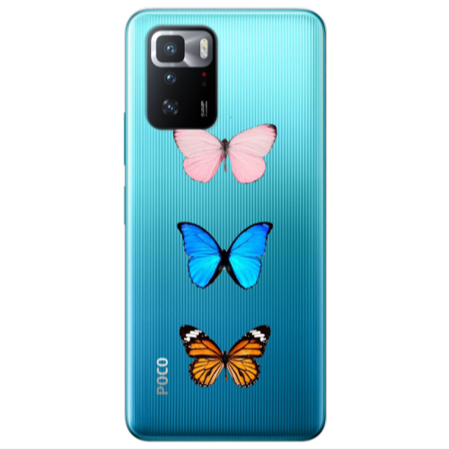Xiaomi Poco X3 GT Triple Butterfly Transparent Silicone TPU Θήκη