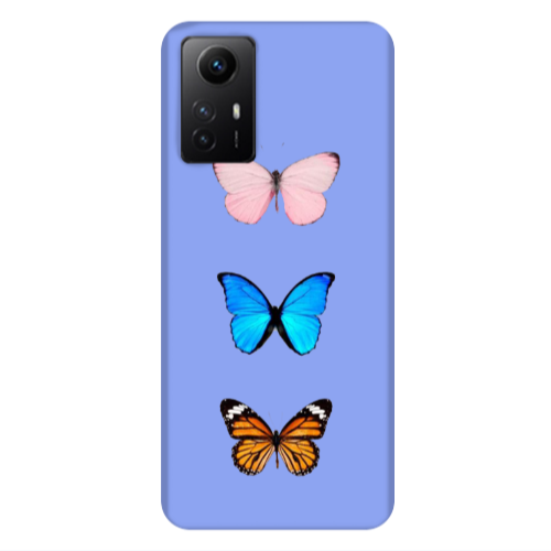 Xiaomi Redmi Note 12s Triple Butterfly Light Purple Colored Silicone TPU Θήκη