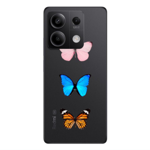 Xiaomi Redmi Note 13 5G Triple Butterfly Transparent Silicone TPU Θήκη