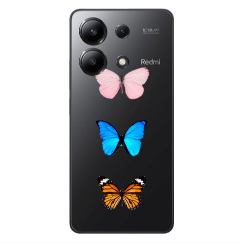 Xiaomi Redmi Note 13 4G Triple Butterfly Transparent Silicone TPU Θήκη