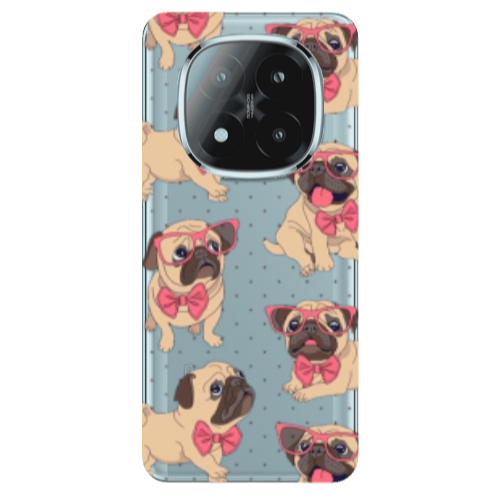 Xiaomi Redmi Note 14 Pro + 5g Dog Spectacled Transparent Silicone TPU Θήκη