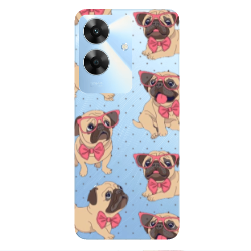 Realme Note 60 Dog Spectacled Transparent Silicone TPU Θήκη