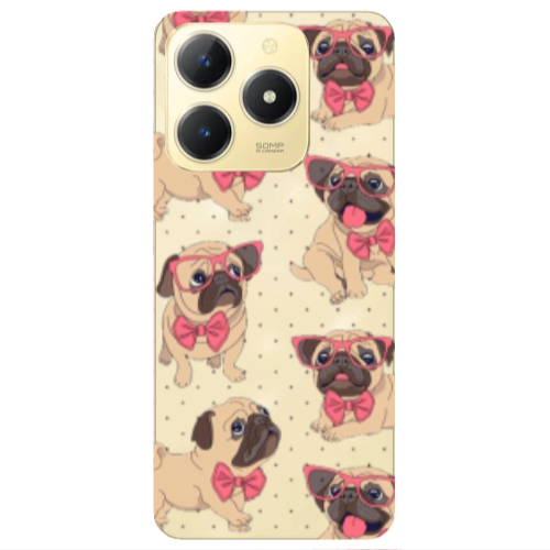 Realme C61 Dog Spectacled Transparent Silicone TPU Θήκη