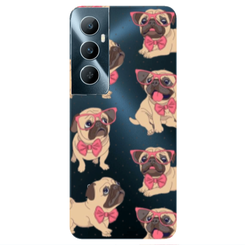 Realme C65 Dog Spectacled Transparent Silicone TPU Θήκη