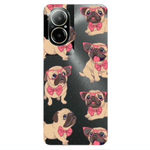 Realme C67 Dog Spectacled Transparent Silicone TPU Θήκη