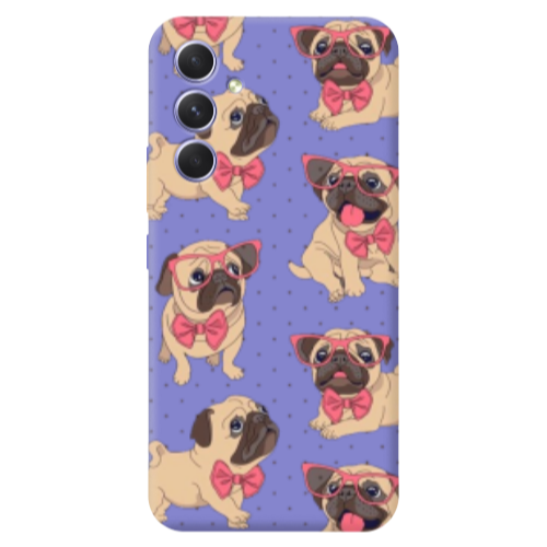 Samsung A56 Dog Spectacled Purple Colored Silicone TPU Θήκη