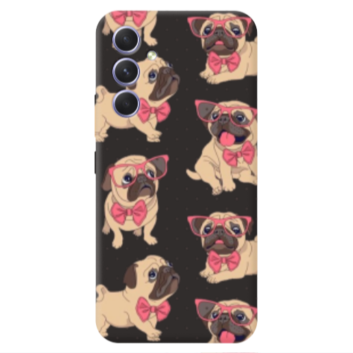 Samsung A56 Dog Spectacled Black Colored Silicone TPU Θήκη