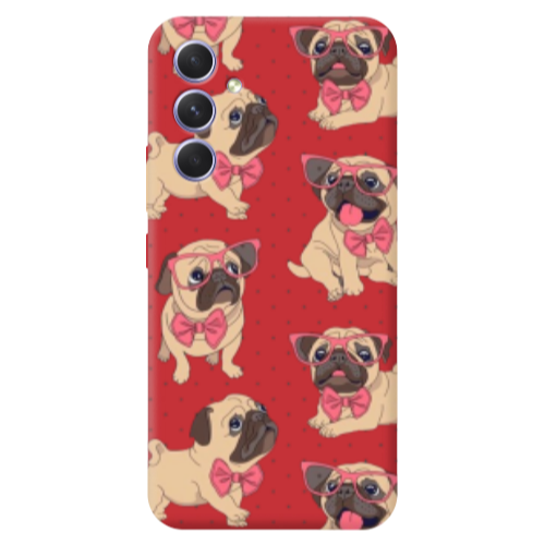 Samsung A56 Dog Spectacled Red Colored Silicone TPU Θήκη