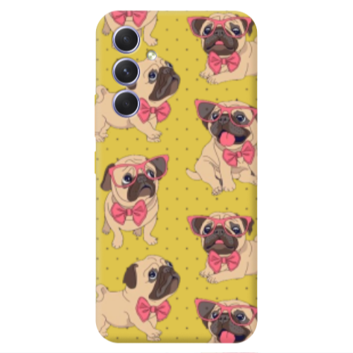 Samsung A56 Dog Spectacled Yellow Colored Silicone TPU Θήκη