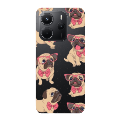 Xiaomi Redmi Note 14 Dog Spectacled Transparent Silicone TPU Θήκη