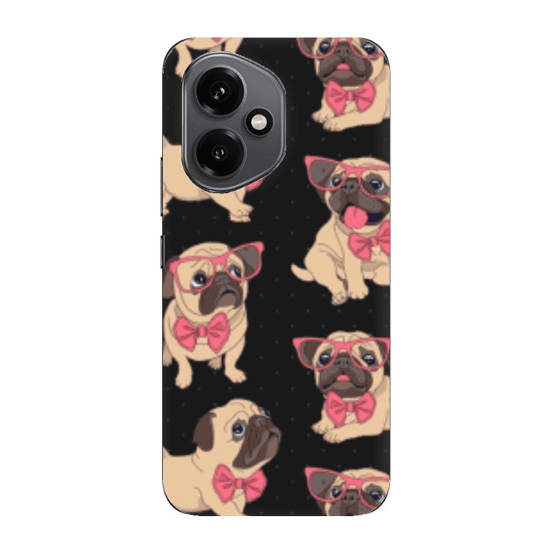 Honor Magic 400 Dog Spectacled Black Colored Silicone TPU Θήκη