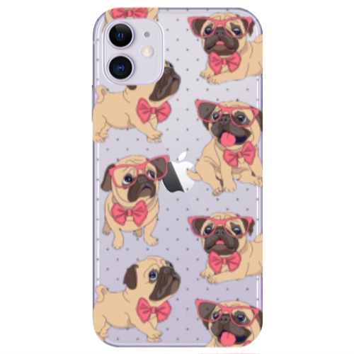 Apple iPhone 11  Dog Spectacled Transparent Silicone TPU Θήκη