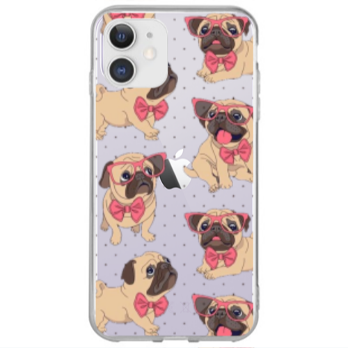 Apple iPhone 12 Dog Spectacled Transparent Silicone TPU Θήκη