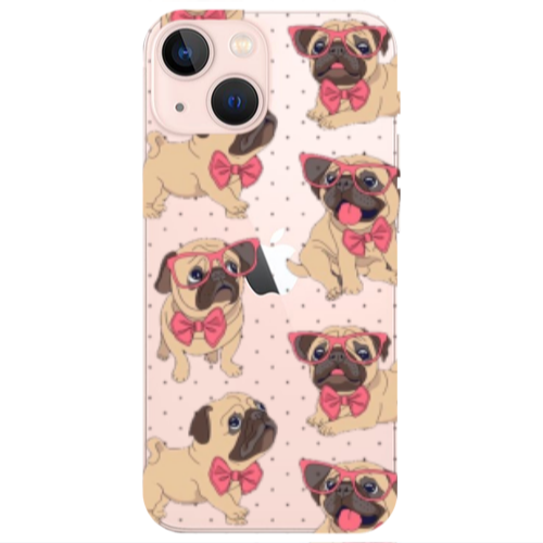 Apple iPhone 13 Dog Spectacled Transparent Silicone TPU Θήκη