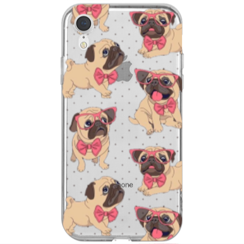 Apple iPhone Xr Dog Spectacled Transparent Silicone TPU Θήκη