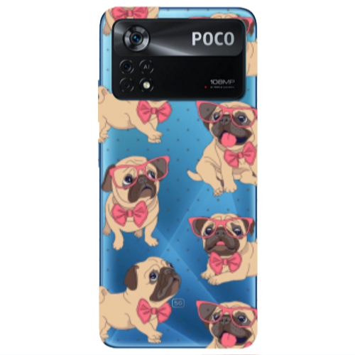 Xiaomi Poco X4 Pro Dog Spectacled Transparent Silicone TPU Θήκη
