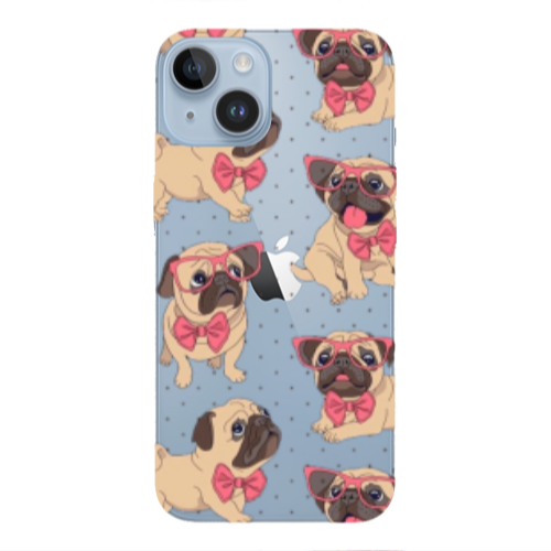 Apple iPhone 14 Plus Dog Spectacled Transparent Silicone TPU Θήκη