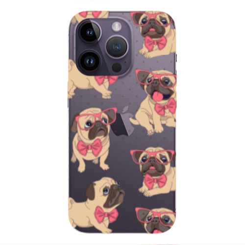 Apple iPhone 14 Pro Max Dog Spectacled Transparent Silicone TPU Θήκη