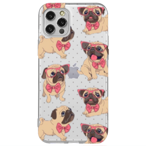 Apple iPhone 12 Pro Dog Spectacled Transparent Silicone TPU Θήκη