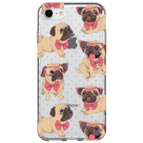 Apple iPhone 7 Dog Spectacled Transparent Silicone TPU Θήκη