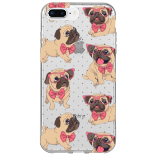 Apple iPhone 7 Plus Dog Spectacled Transparent Silicone TPU Θήκη
