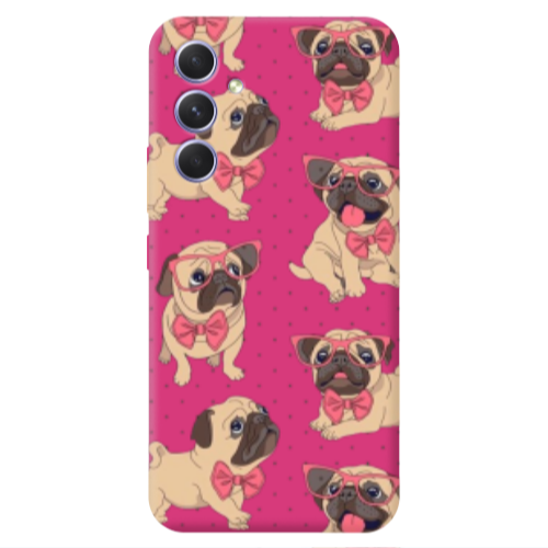 Samsung A54 Dog Spectacled Fuchsia Colored Silicone TPU Θήκη