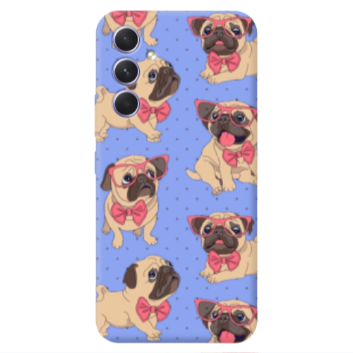 Samsung A54 Dog Spectacled Light Purple Colored Silicone TPU Θήκη