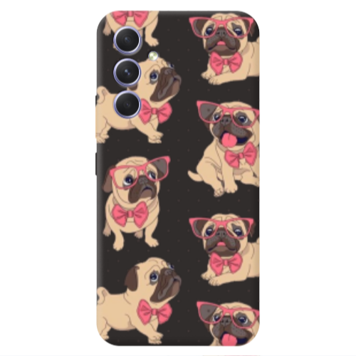 Samsung A54 Dog Spectacled Black Colored Silicone TPU Θήκη
