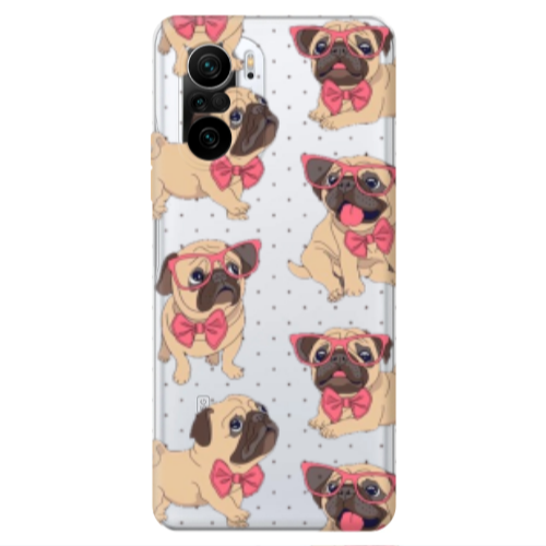 Xiaomi Poco F3 Dog Spectacled Transparent Silicone TPU Θήκη