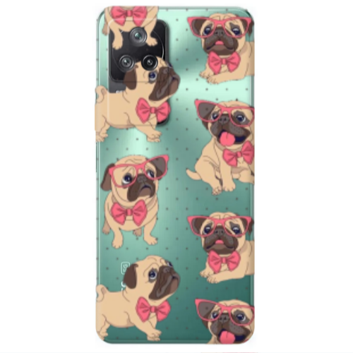 Xiaomi Poco F4 Dog Spectacled Transparent Silicone TPU Θήκη