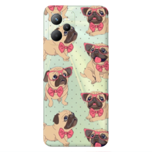 Realme C35 Dog Spectacled Transparent Silicone TPU Θήκη