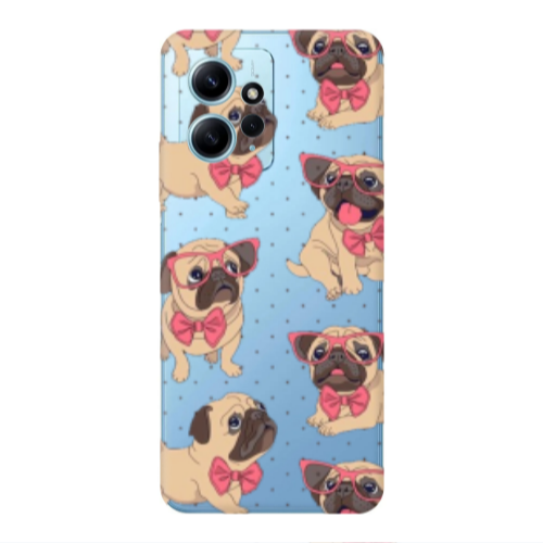 Xiaomi Redmi Note 12 4G Dog Spectacled Transparent Silicone TPU Θήκη