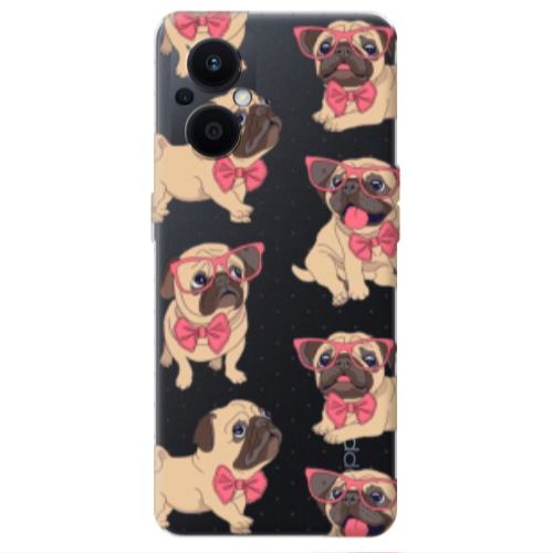 Oppo Reno 7 Lite Dog Spectacled Transparent Silicone TPU Θήκη