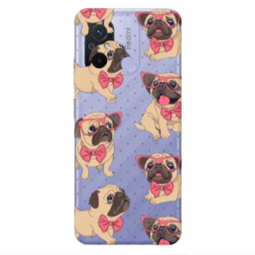 Xiaomi Redmi 12C Dog Spectacled Transparent Silicone TPU Θήκη