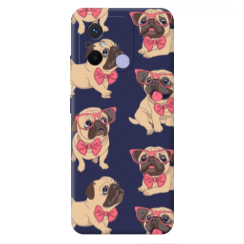 Xiaomi Redmi 12C Dog Spectacled Dark blue Colored Silicone TPU Θήκη