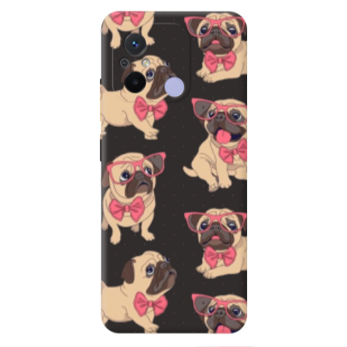 Xiaomi Redmi 12C Dog Spectacled Black Colored Silicone TPU Θήκη