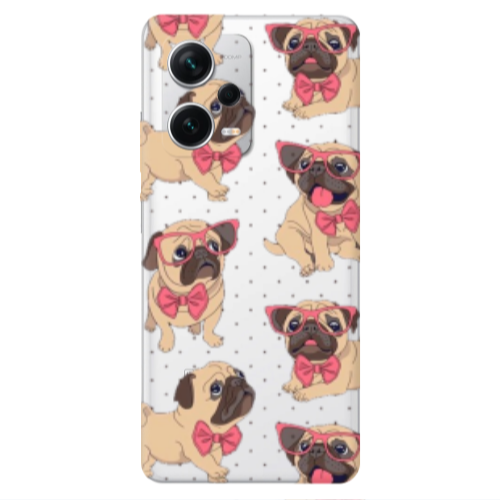 Xiaomi Redmi Note 12 5G Dog Spectacled Transparent Silicone TPU Θήκη