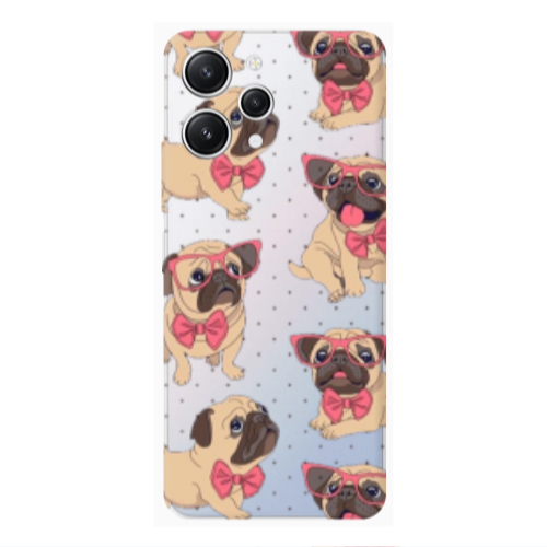 Xiaomi Redmi 12 Dog Spectacled Transparent Silicone TPU Θήκη