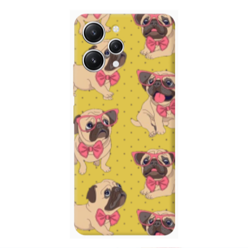 Xiaomi Redmi 12 Dog Spectacled Yellow Colored Silicone TPU Θήκη