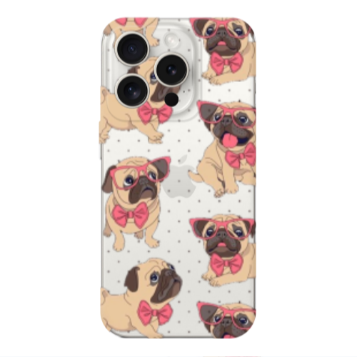 Apple iPhone 15 Pro Max Dog Spectacled Transparent Silicone TPU Θήκη