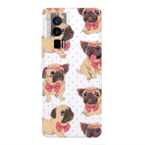 Xiaomi Poco F5 Pro Dog Spectacled Transparent Silicone TPU Θήκη