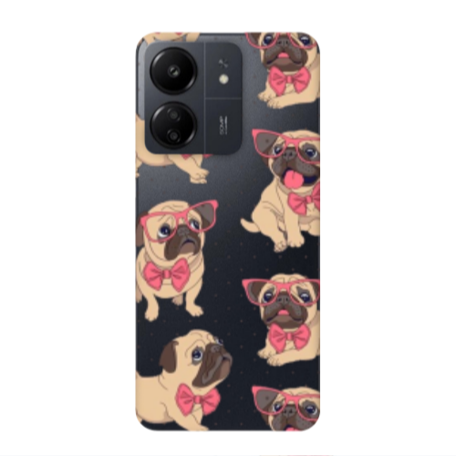 Xiaomi Redmi 13C Dog Spectacled Transparent Silicone TPU Θήκη