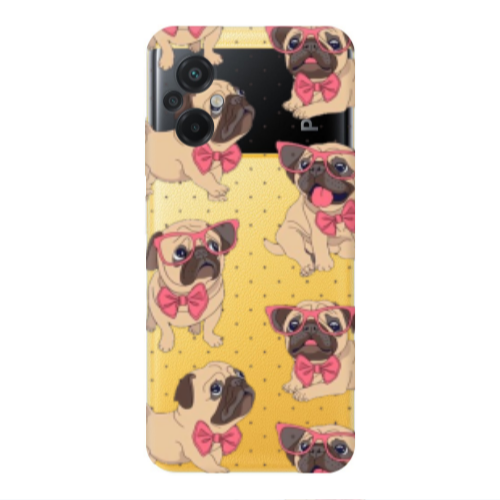 Xiaomi Poco M5 Dog Spectacled Transparent Silicone TPU Θήκη