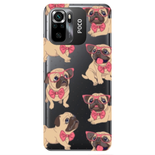 Xiaomi Poco M5 s Dog Spectacled Transparent Silicone TPU Θήκη