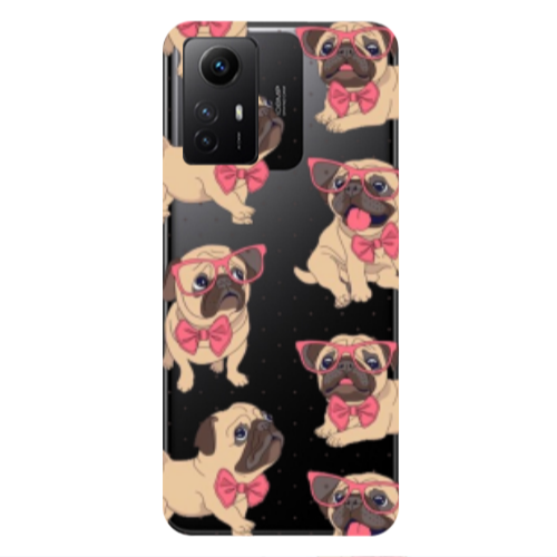 Xiaomi Redmi Note 12s Dog Spectacled Transparent Silicone TPU Θήκη