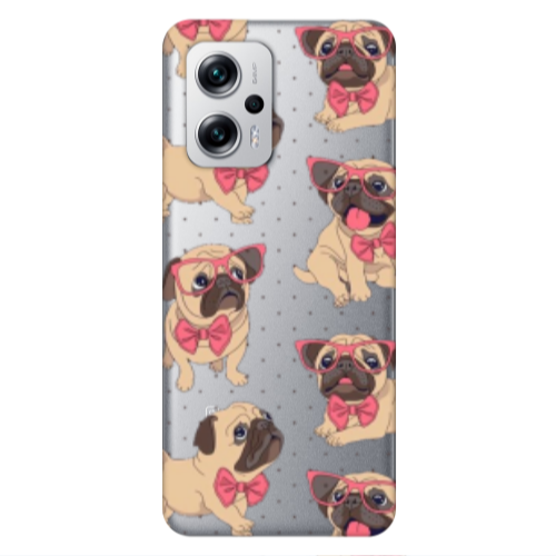 Xiaomi Poco X4 GT Dog Spectacled Transparent Silicone TPU Θήκη