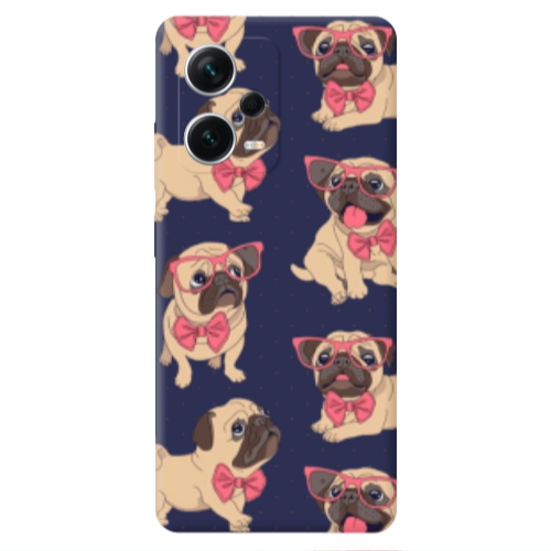Xiaomi Poco X5 Dog Spectacled Dark blue Colored Silicone TPU Θήκη