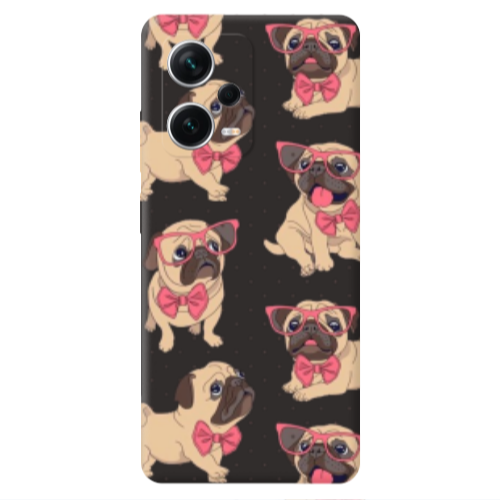 Xiaomi Poco X5 Dog Spectacled Black Colored Silicone TPU Θήκη